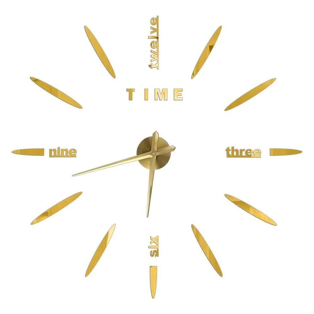Gold Design 2 37" 3D Outdoor Garden Wall Clock Acrylic Sticker Quartz Clocks
