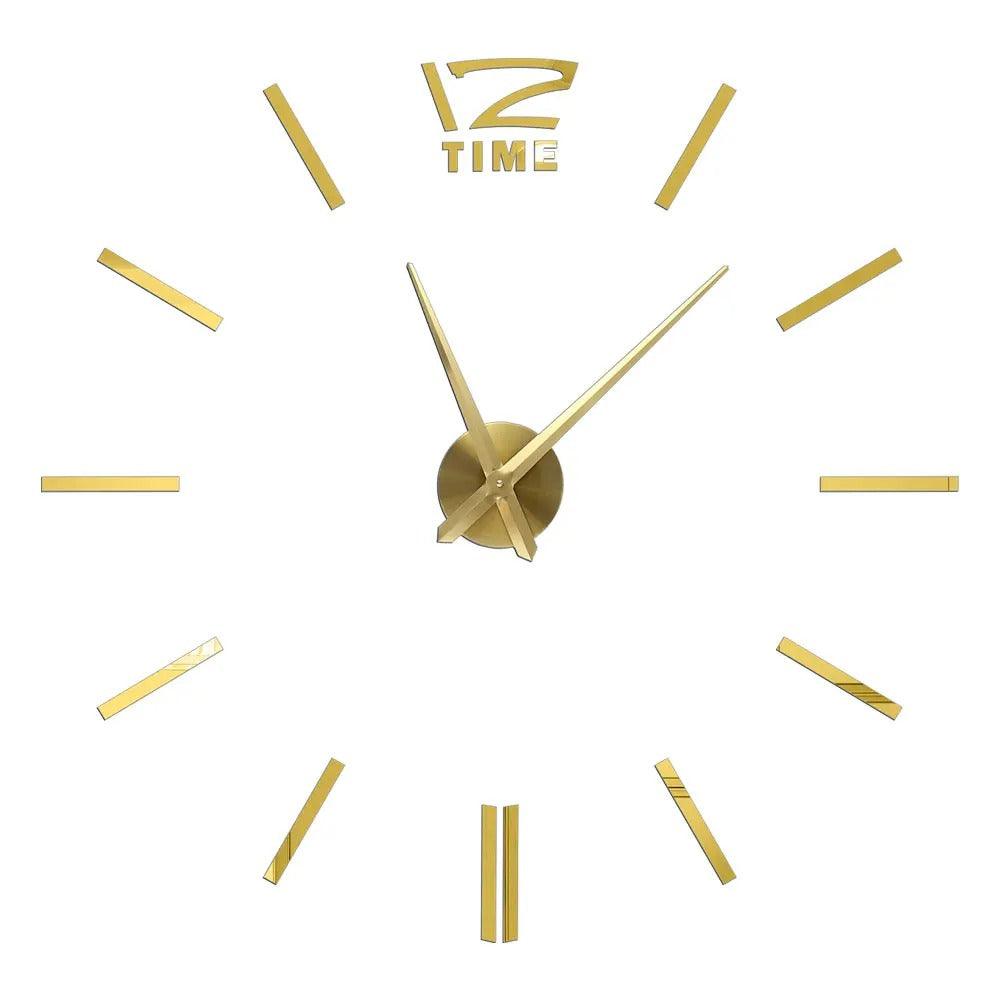 Gold Design 4 27" 3D Mirror Wall Clock Acrylic Sticker Fashion Quartz Clocks