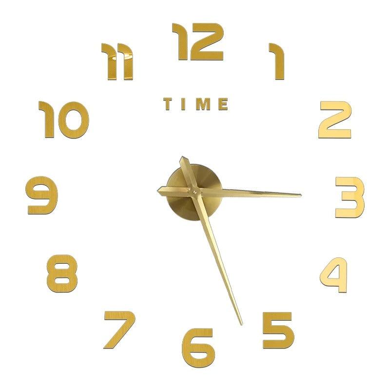 Gold Design G 47" 3D DIY Mirror Wall Clock Acrylic Sticker Fashion Quartz Watch