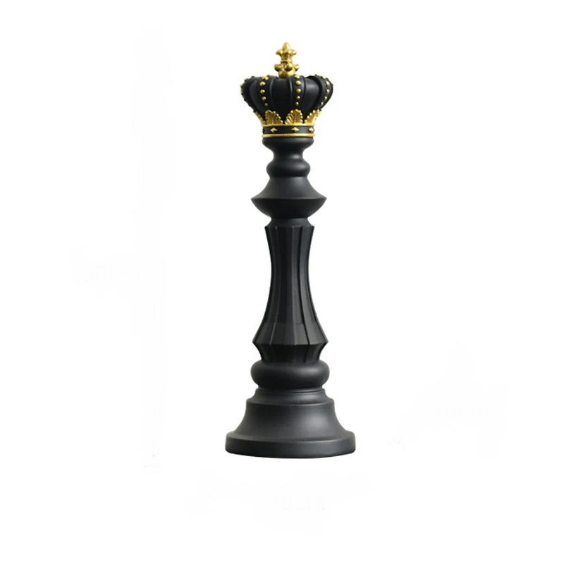 Resin Chess Piece, Black King Home and Office Desktop Decor